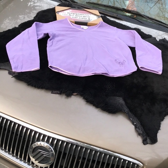 Limited Too Purple Fleece Angel Long Sleeves V-Neck Top Glitter Girls 12 - Picture 12 of 14